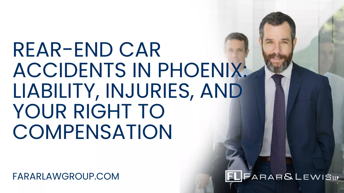 Rear-end car accidents are among the most common collisions on Phoenix roadways, yet they can still result in serious, long-lasting injuries. Even crashes that occur at relatively low speeds can cause painful neck, back, and head injuries that disrupt your life and ability to work. If you were injured in a rear-end crash caused by another driver’s negligence, speaking with an experienced Phoenix car accident lawyer can help protect your legal rights and financial future.