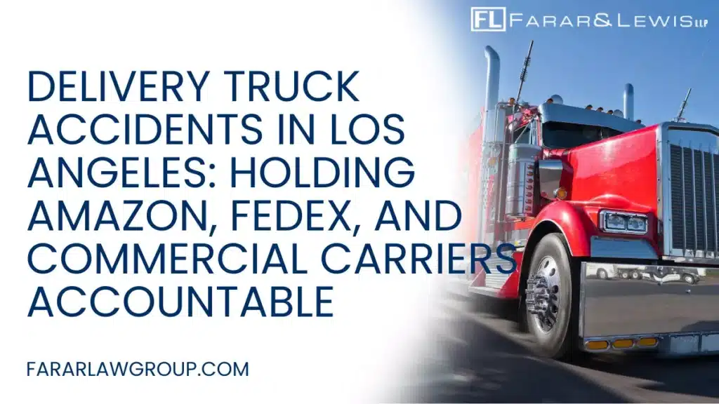Delivery trucks are everywhere in Los Angeles. From Amazon vans and FedEx trucks to grocery and food delivery vehicles, commercial drivers are constantly navigating busy streets and residential neighborhoods. Unfortunately, the pressure to meet tight delivery deadlines often leads to speeding, distracted driving, and unsafe parking practices. When a delivery truck causes a crash, the injuries can be severe—and the legal issues complex. If you or a loved one has been injured in a crash involving a commercial delivery vehicle, working with an experienced Los Angeles delivery truck accident lawyer is critical to protecting your rights and pursuing full compensation.