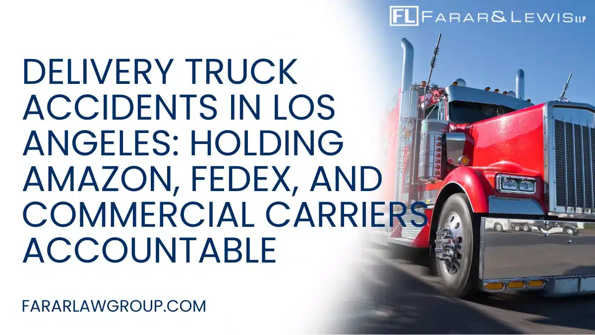 Delivery trucks are everywhere in Los Angeles. From Amazon vans and FedEx trucks to grocery and food delivery vehicles, commercial drivers are constantly navigating busy streets and residential neighborhoods. Unfortunately, the pressure to meet tight delivery deadlines often leads to speeding, distracted driving, and unsafe parking practices. When a delivery truck causes a crash, the injuries can be severe—and the legal issues complex. If you or a loved one has been injured in a crash involving a commercial delivery vehicle, working with an experienced Los Angeles delivery truck accident lawyer is critical to protecting your rights and pursuing full compensation.
