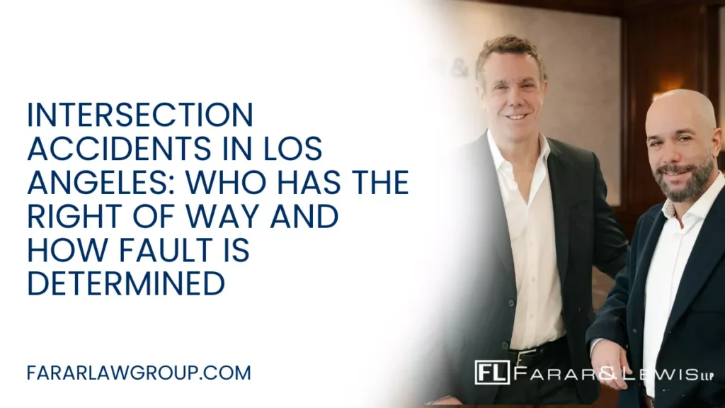 Intersection accidents are among the most dangerous and legally complex crashes on Los Angeles roadways. With multiple lanes, traffic signals, pedestrians, cyclists, and turning vehicles converging at once, a single mistake can lead to catastrophic injuries. Determining fault in these cases is rarely straightforward, and insurance companies often exploit confusion over right-of-way laws to deny or reduce claims. If you or a loved one has been injured in an intersection accident, working with an experienced Los Angeles intersection accident lawyer can help protect your rights and pursue the full compensation you deserve.