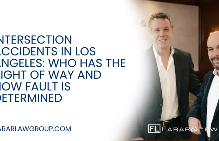 Intersection Accidents in Los Angeles Who Has the Right of Way and How Fault Is Determined Intersection accidents are among the most dangerous and legally complex crashes on Los Angeles roadways. With multiple lanes, traffic signals, pedestrians, cyclists, and turning vehicles converging at once, a single mistake can lead to catastrophic injuries. Determining fault in these cases is rarely straightforward, and insurance companies often exploit confusion over right-of-way laws to deny or reduce claims. If you or a loved one has been injured in an intersection accident, working with an experienced Los Angeles intersection accident lawyer can help protect your rights and pursue the full compensation you deserve.
