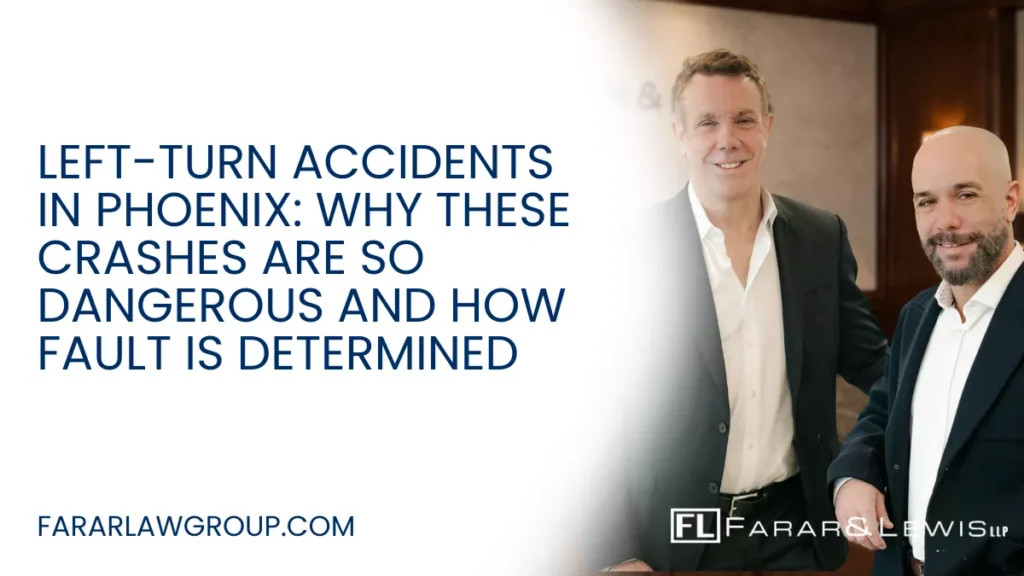 Left-turn accidents are some of the most common—and most dangerous—car crashes in Phoenix. These collisions often occur at intersections when one driver misjudges speed, distance, or right-of-way, resulting in violent side-impact or head-on crashes. Because left-turn accidents frequently involve disputed fault, insurance companies are quick to deny responsibility or shift blame onto injured victims. If you or a loved one has been injured in a left-turn collision, working with an experienced Phoenix left-turn accident lawyer can help protect your rights and pursue full compensation.