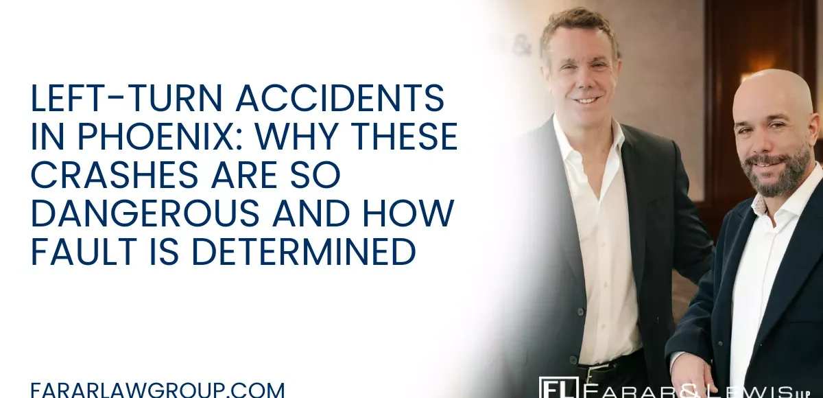 Left-turn accidents are some of the most common—and most dangerous—car crashes in Phoenix. These collisions often occur at intersections when one driver misjudges speed, distance, or right-of-way, resulting in violent side-impact or head-on crashes. Because left-turn accidents frequently involve disputed fault, insurance companies are quick to deny responsibility or shift blame onto injured victims. If you or a loved one has been injured in a left-turn collision, working with an experienced Phoenix left-turn accident lawyer can help protect your rights and pursue full compensation.