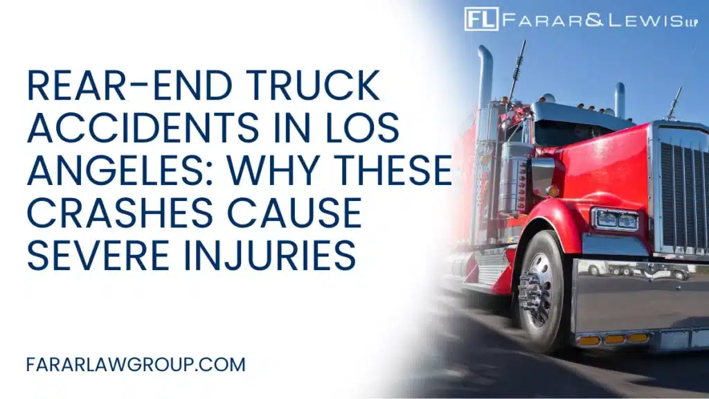Rear-end collisions involving commercial trucks are some of the most devastating crashes on Los Angeles roadways. While rear-end accidents between passenger vehicles are often considered minor, the same cannot be said when an 18-wheeler or delivery truck is involved. The massive size and weight of commercial trucks dramatically increase the force of impact, frequently resulting in catastrophic injuries or fatalities. If you or a loved one has been injured in a rear-end truck accident, working with an experienced Los Angeles rear-end truck accident lawyer can help protect your rights and pursue the full compensation you deserve.